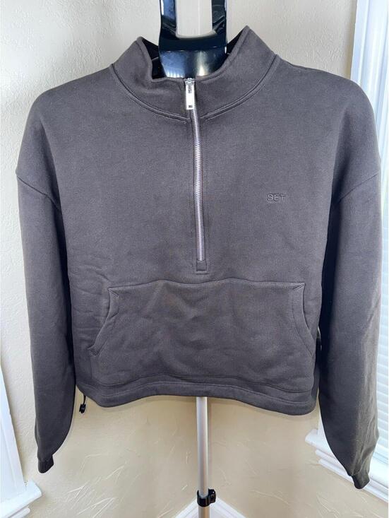 SET ACTIVE Other - SET Active Sportbody Half Zip Sweatshirt‎ Brown Cropped Pullover Size S N